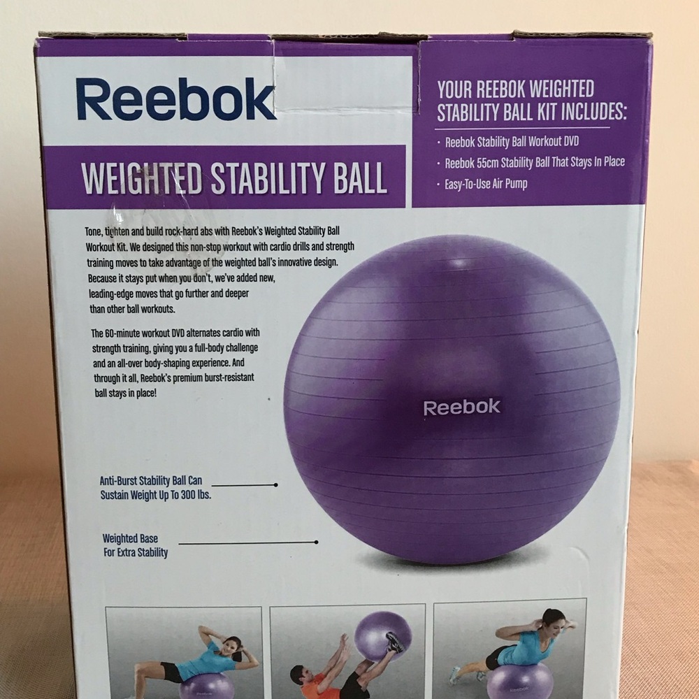 Reebok Weighted Stability Ball with Air Pump & DVD